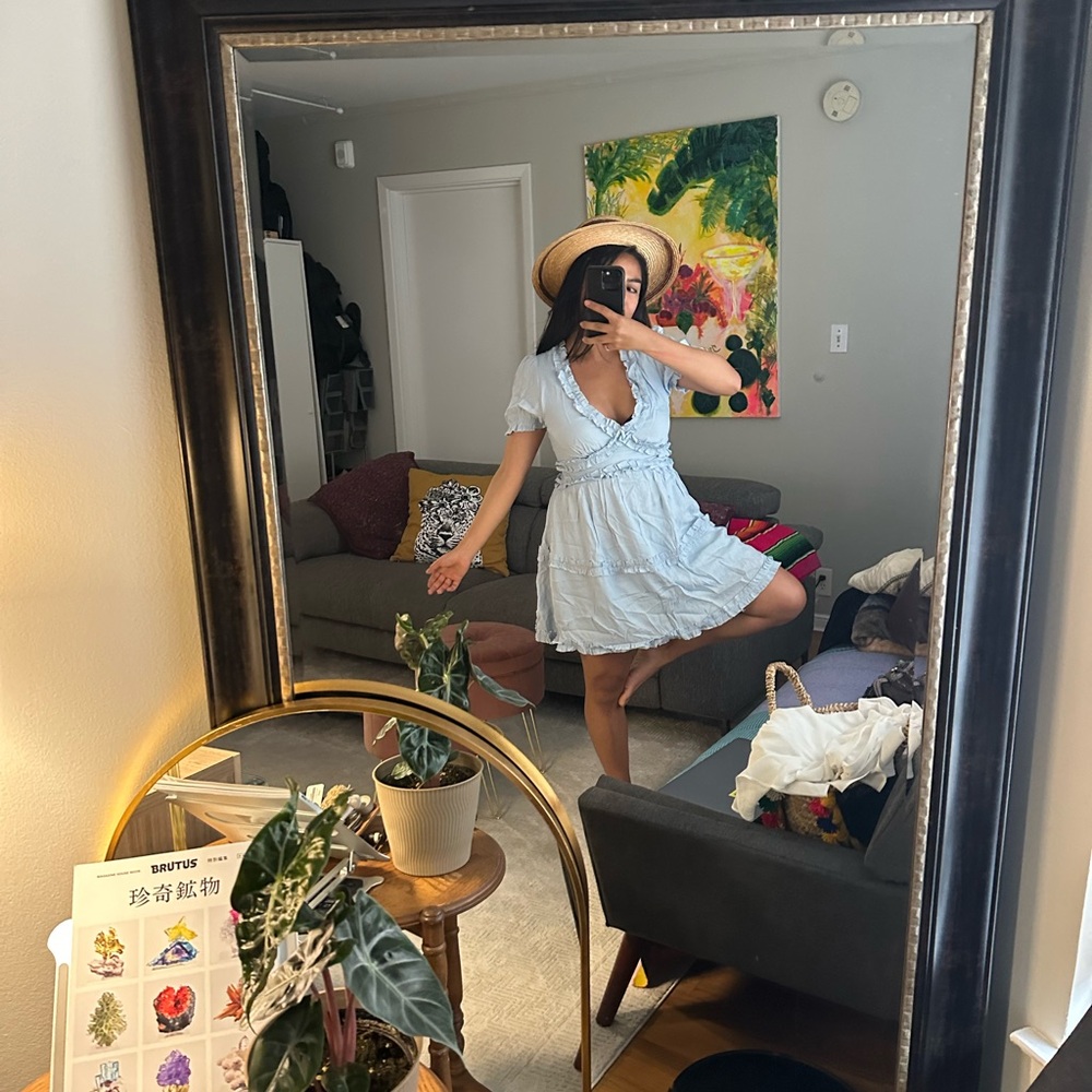 Light Blue Ruffled Dress